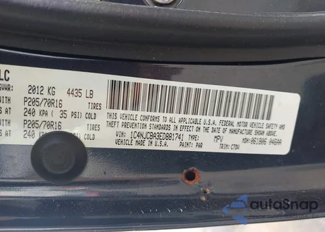 2014 Jeep Compass Sport from USA, damaged, VIN 1C4NJCBA3ED881741